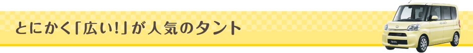 とにかく「広い！」が人気のタント