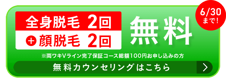 全身脱毛2回総額100円